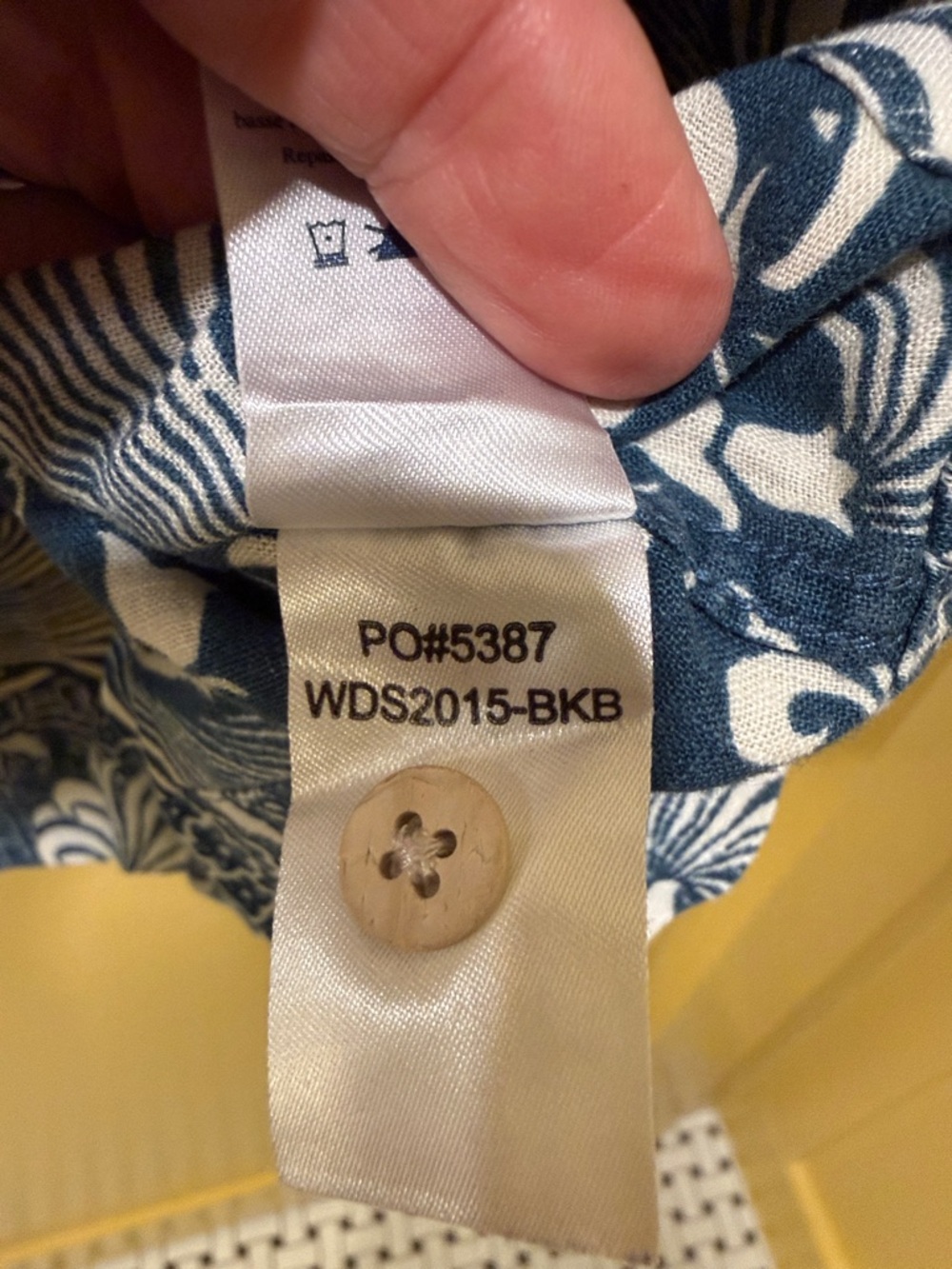 Faherty Blue & White Floral Button-Front Tunic Dress linen , with pockets - Picture 5 of 5